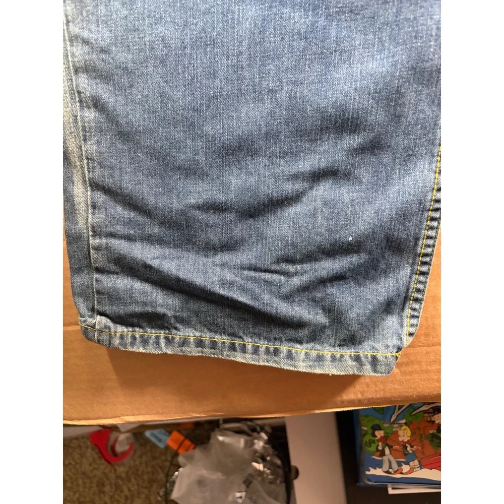 Akademiks Jeans Mens 42x32 Blue Baggy Loose Fit Faded Denim NWT Streetwear